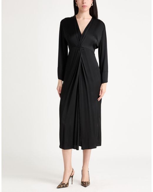 Jucca Black Midi Dress Viscose