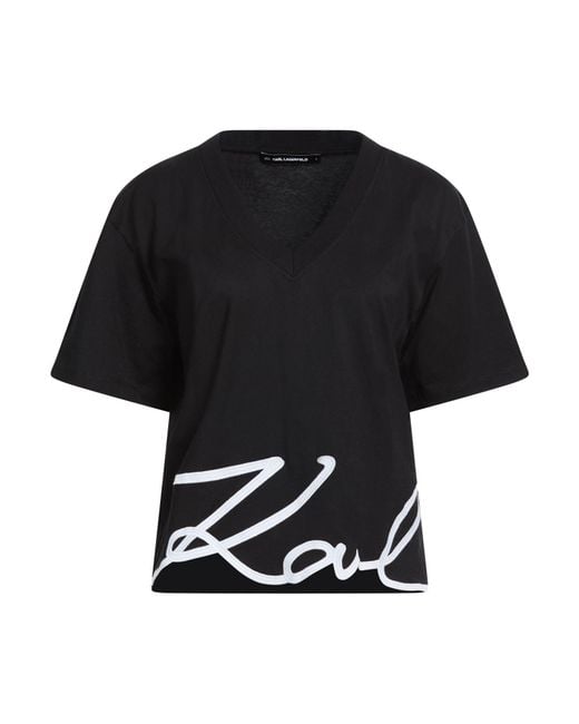 Karl Lagerfeld Black T-Shirt Organic Cotton