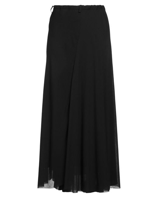 Masnada Black Maxi Skirt Wool, Polyamide