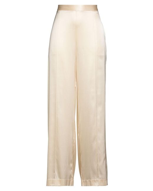 Roberto Collina Natural Cream Pants Silk, Elastane
