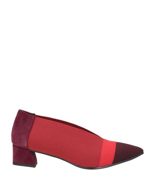 Daniele Ancarani Red Pumps Textile Fibers, Soft Leather