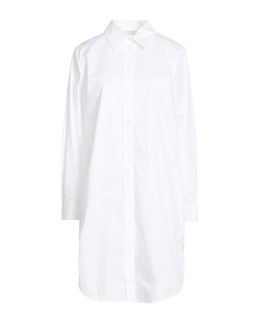 Peserico White Midi Dress Cotton, Elastane
