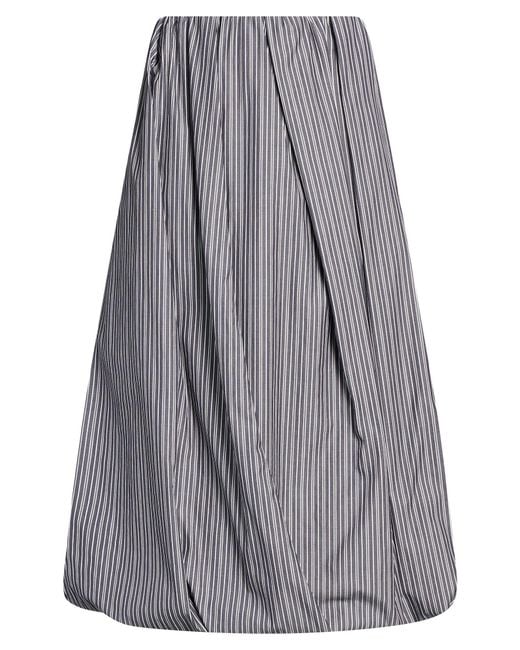 Brunello Cucinelli Gray Midnight Midi Skirt Cotton
