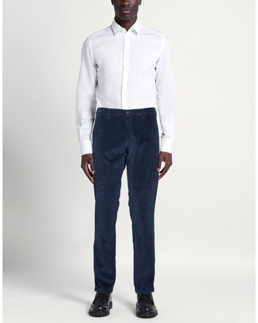 40weft Blue Pants Cotton, Lyocell, Elastane for men