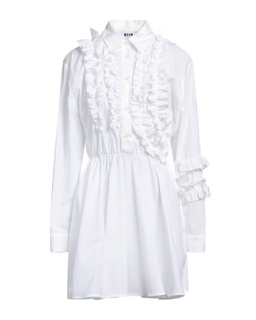 MSGM White Mini Dress Cotton