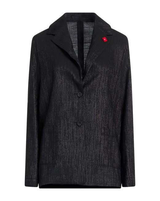 Lardini Black Blazer Wool, Polyester
