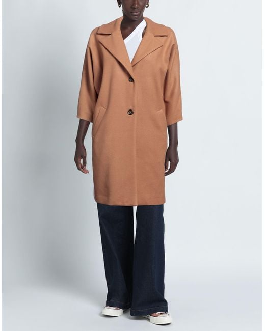 Biancoghiaccio Brown Camel Coat Acrylic, Polyester, Wool