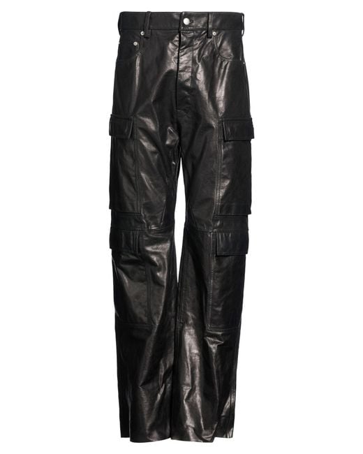 Rick Owens Black Pants Calfskin for men