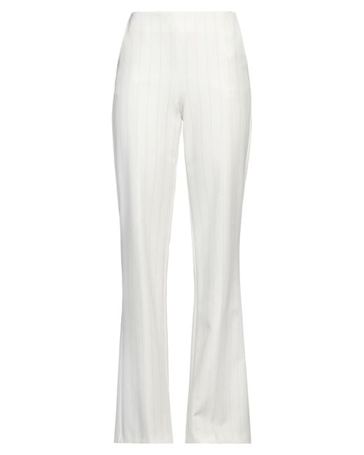 ERMANNO FIRENZE White Pants Polyester, Elastane