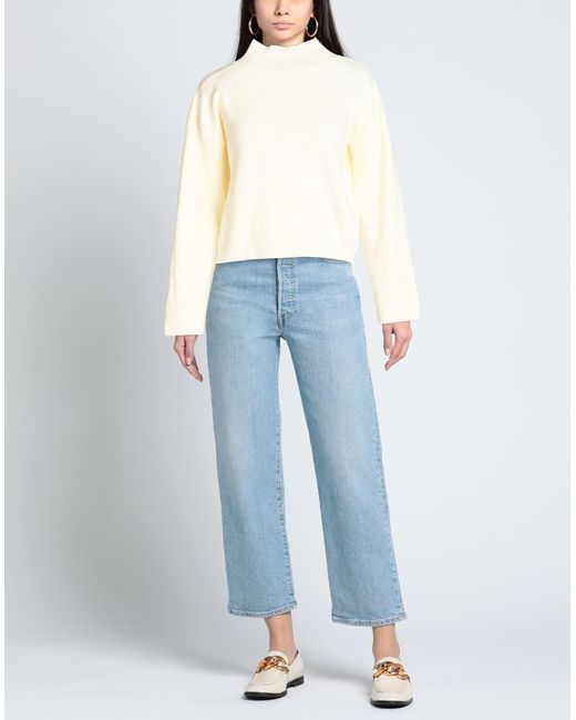 Kaos White Cream Turtleneck Viscose, Polyester