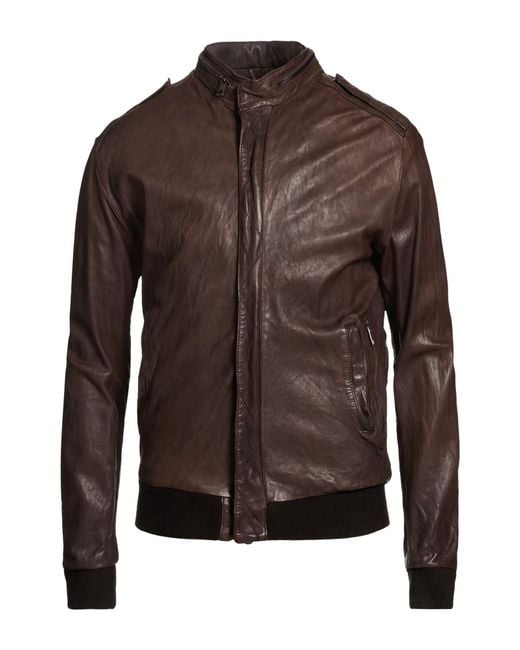 Giorgio Brato Brown Dark Jacket Soft Leather for men