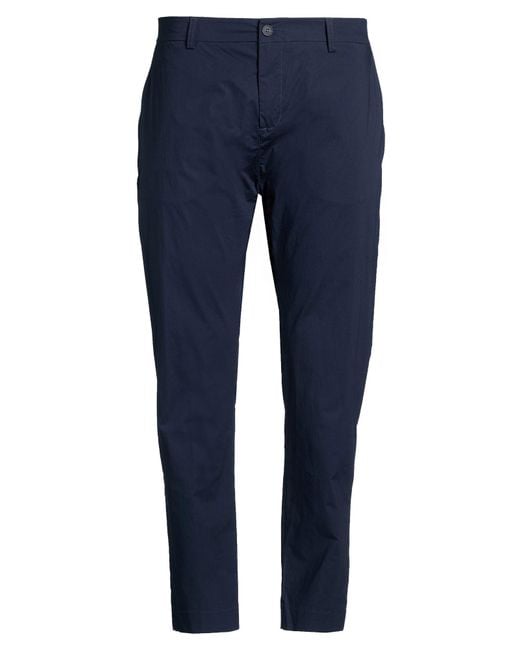 Alpha Studio Blue Pants Cotton, Elastane for men