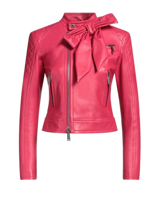 DSquared² Red Fuchsia Jacket Ovine Leather