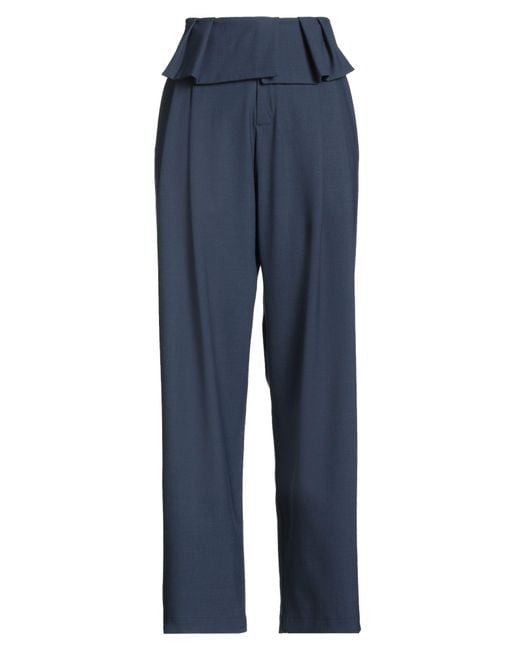 Alysi Blue Chocolat Midnight Pants Polyester, Virgin Wool, Elastane