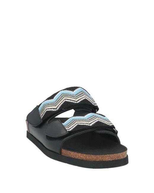 Missoni Black Sandals Leather, Textile Fibers