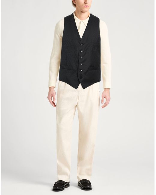 Manuel Ritz Black Evening Tailored Vest Polyester, Wool for men