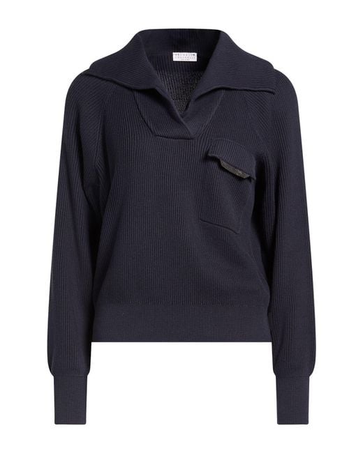 Brunello Cucinelli Blue Sweater Cotton