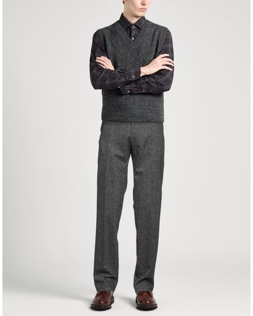 Tagliatore Gray Pants Virgin Wool, Polyamide, Silk, Elastane for men