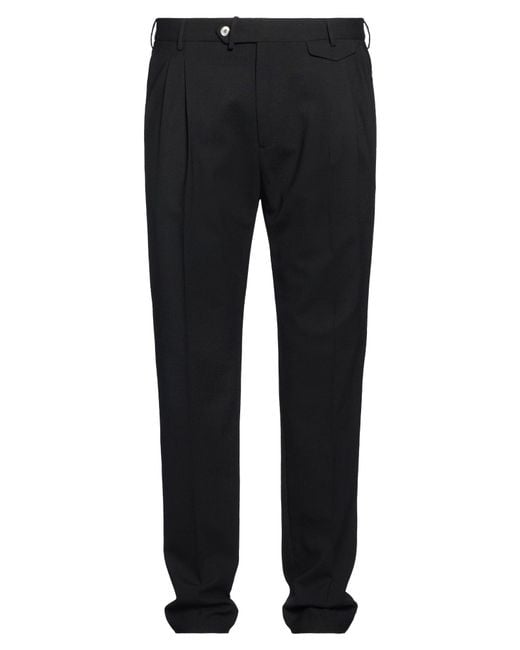 Santaniello Black Pants Wool, Polyester, Elastane for men