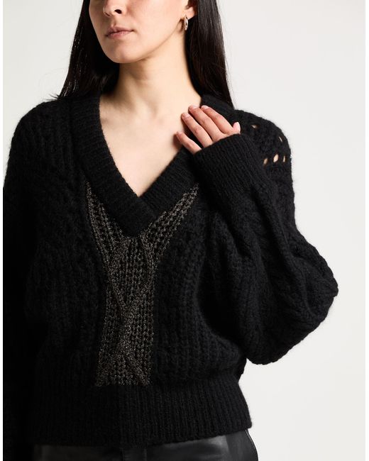 IRO Black Sweater Rayon, Polyamide, Alpaca Wool, Wool, Metallic Fiber