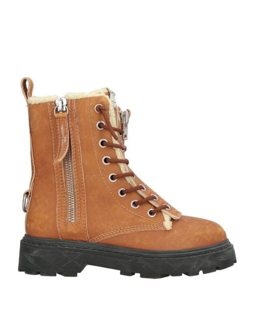 Philippe Model Brown Camel Ankle Boots Leather