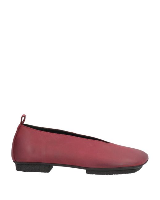 Uma Wang Red Burgundy Ballet Flats Calfskin