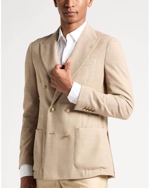 Eleventy Natural Blazer Wool, Silk, Elastane for men