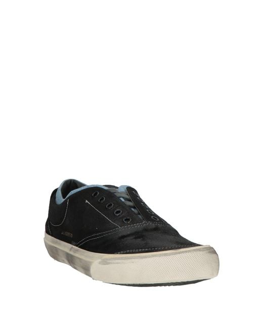 HIDNANDER Black Sneakers Leather, Textile Fibers for men