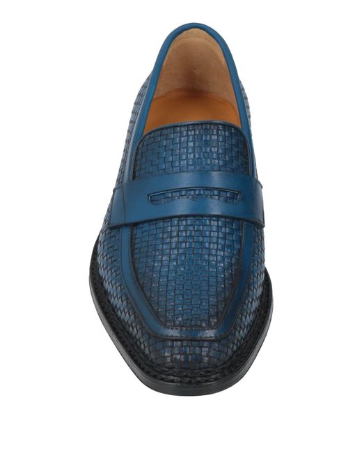 Testoni Blue Loafers Leather for men