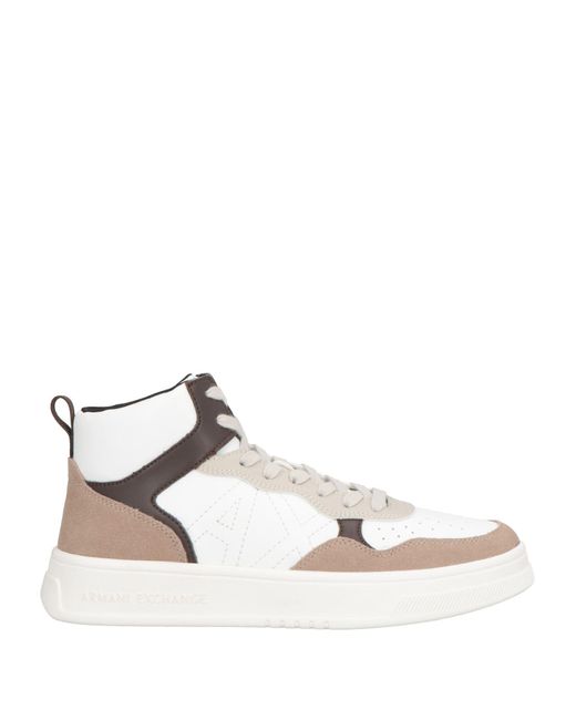 ARMANI EXCHANGE Natural Sneakers Polyester, Cow Leather for men