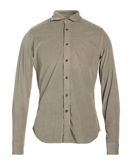 Tintoria Mattei 954 Men's Gray Shirt Cotton Elastane