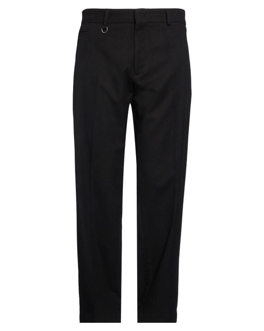 Paolo Pecora Black Pants Polyester, Viscose, Elastane for men