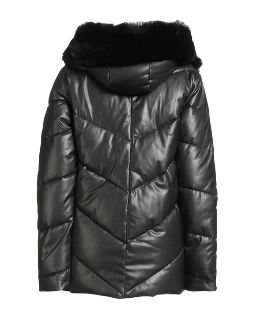 White Wise Black Puffer Polyester, Polyurethane, Viscose
