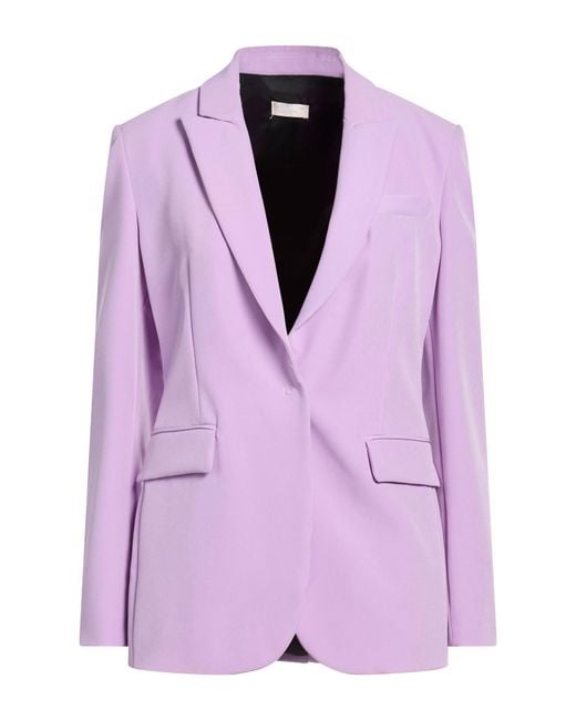 Liu Jo Purple Lilac Blazer Polyester, Elastane
