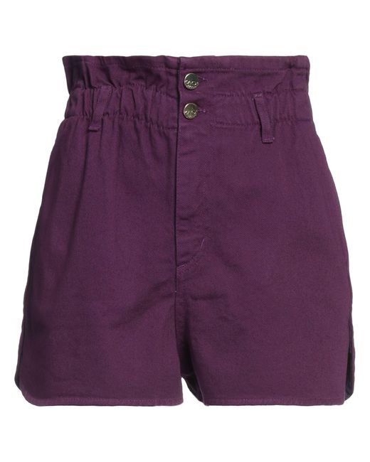 Kaos Purple Denim Shorts