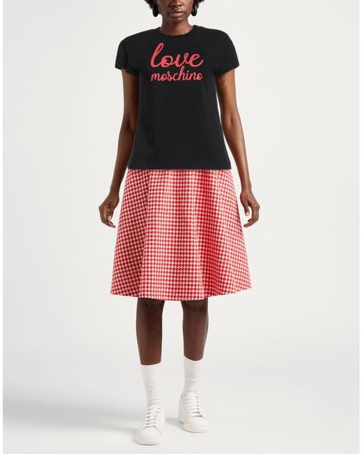 Love Moschino Black T-Shirt Cotton, Elastane
