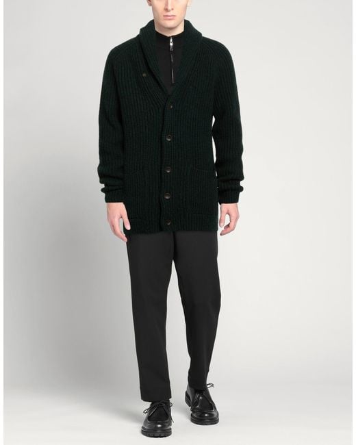 Zanone Black Dark Cardigan Virgin Wool for men