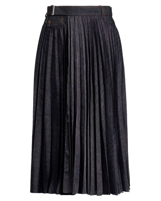 Sacai Blue Maxi Skirt Polyester