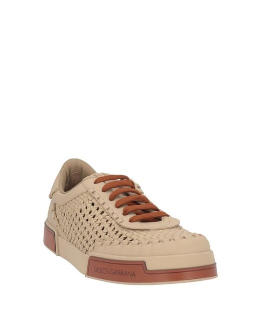 Dolce & Gabbana Natural Sand Sneakers Goat Skin, Calfskin for men