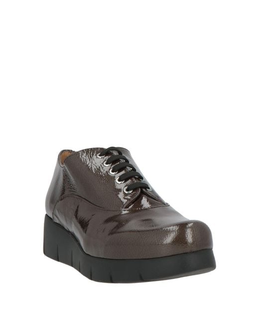 Unisa Brown Khaki Lace-Up Shoes Leather