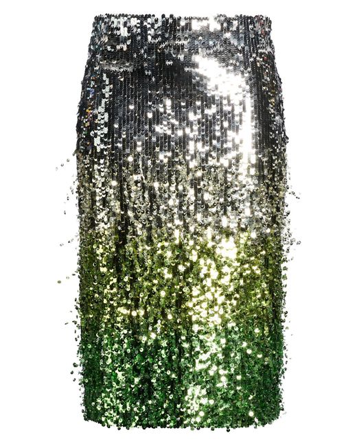 DES_PHEMMES Green Midi Skirt
