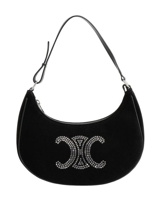 Céline Black Handbag Polyester, Calfskin