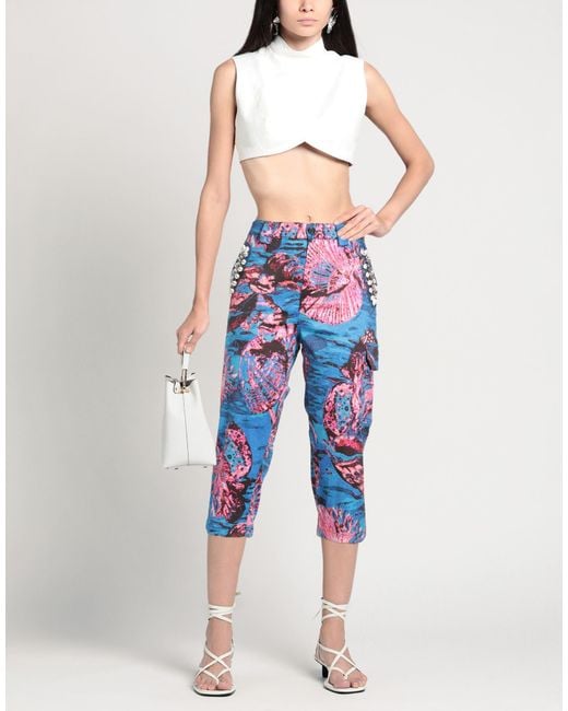Pinko Blue Pants Cotton, Elastane
