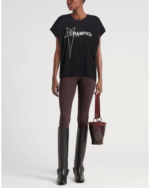 Rick Owens X Champion Black T-Shirt Cotton