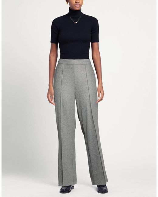 Cambio Gray Pants Polyester, Wool, Elastane