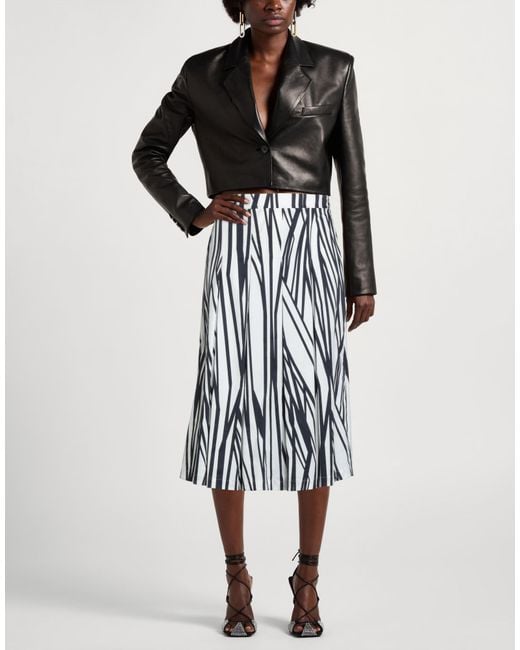 Alpha Studio Blue Midi Skirt Cotton, Elastane