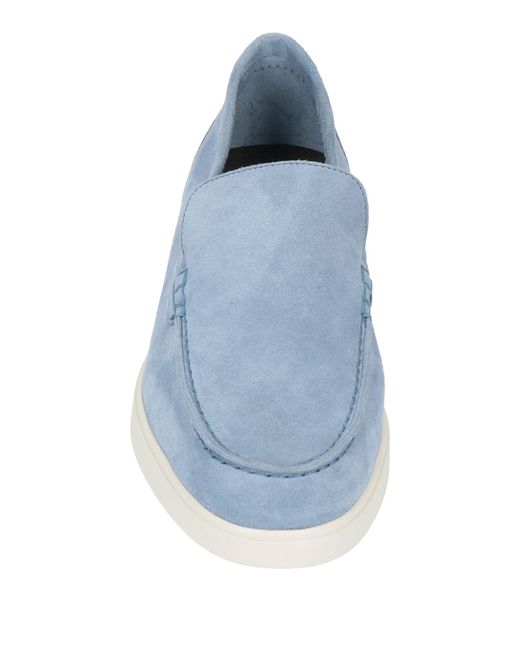 Moorer Blue Light Loafers Leather