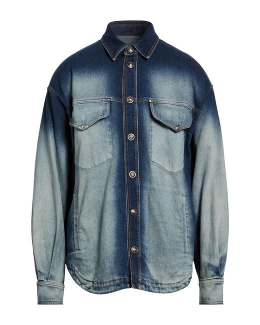 Versace Jeans Couture Blue Denim Outerwear Cotton, Elastane for men