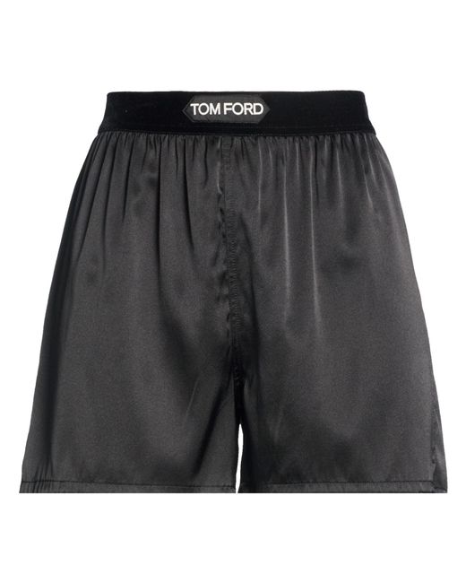 Tom Ford Gray Shorts & Bermuda Shorts Silk, Elastane, Polyamide
