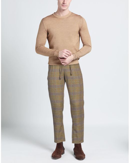 Daniele Alessandrini Natural Pants Polyester, Linen for men